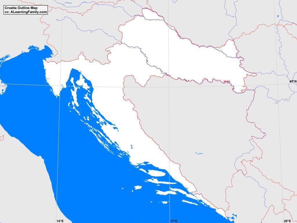 контурна карта Хорватії 