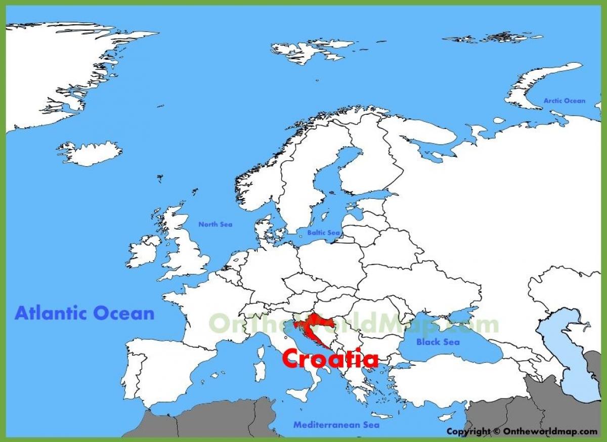 розташування Хорватії на карті світу
