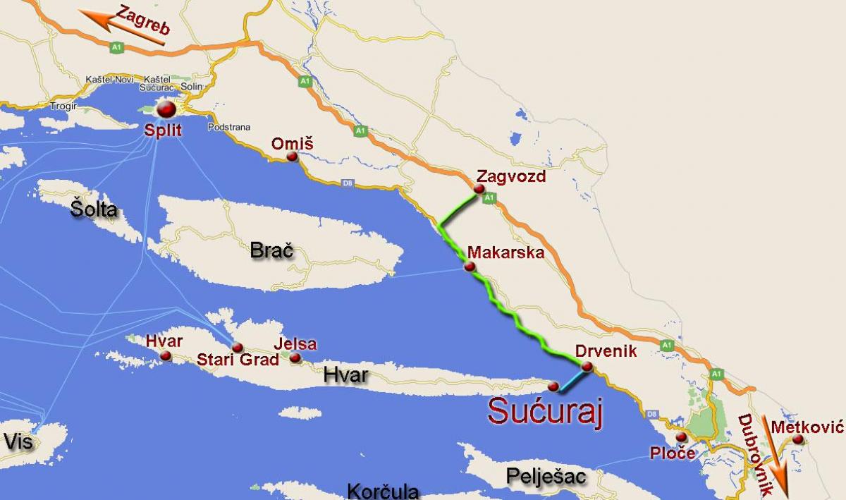 карта оміш Хорватія