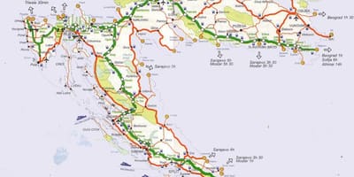 Карта Хорватії поїздку