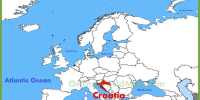 Розташування Хорватії на карті світу