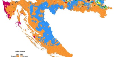 Карта етнічній карті Хорватії