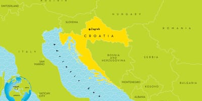 Карта Хорватії та околицях