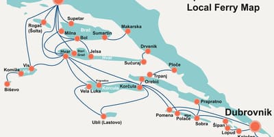 Карта хорватського узбережжя