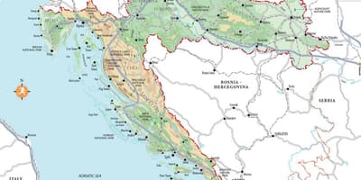 Пляжні курорти Хорватії карта