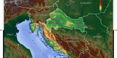 Карта топографічна Хорватії 