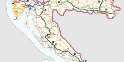 Хорватські автобани карті